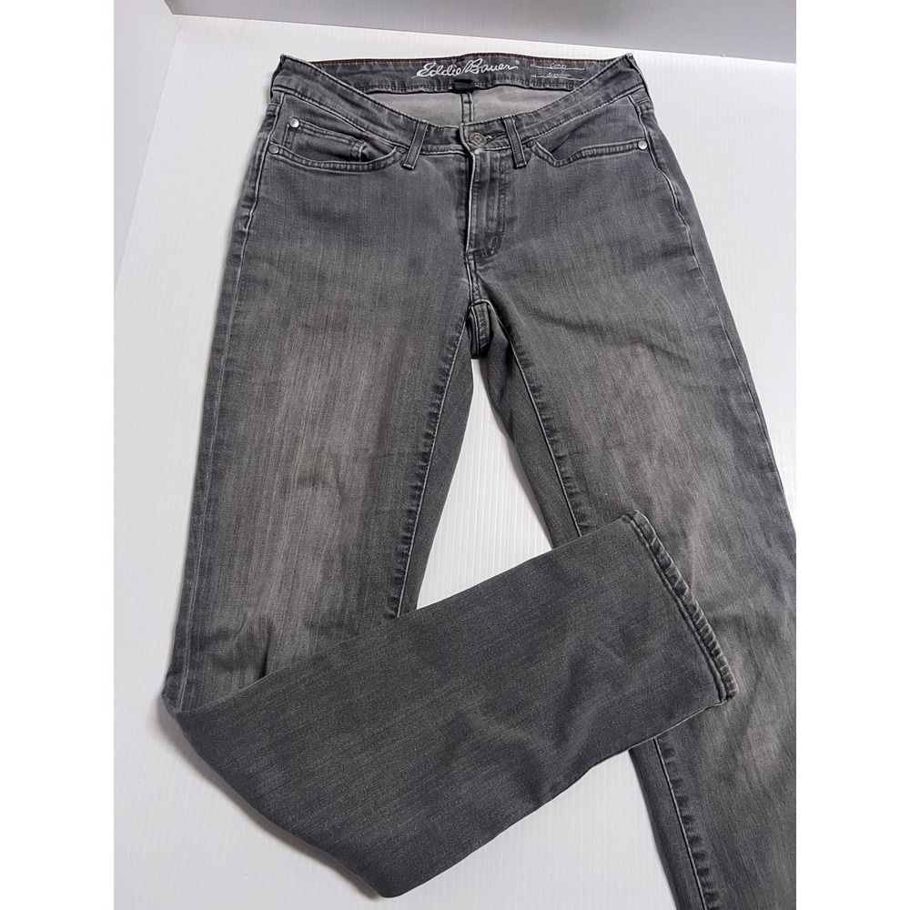 Eddie Bauer Curvy Straight Leg Jeans Gray Denim Womens Size 2